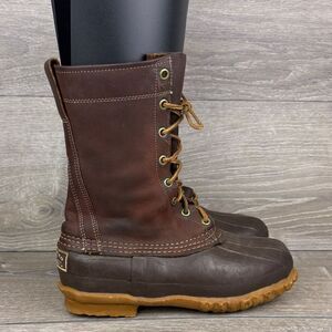 LL Bean Maine Hunting Shoe Men’s Sz 5D Brown Leather 8-Eye Waterproof Duck Boots